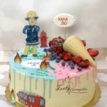 tort na podwójne urodziny strażak sam i dla niej