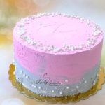 różowo szary tort bez masy cukrowej
