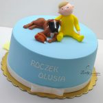 tort na roczek z chłopcem i psem
