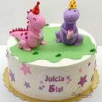 tort z bajkowymi dinozaurami dla dziewczynki