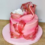 różowy tort z flamingiem 2