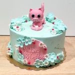 tort z rózowym kotkiem dla dziewczynki